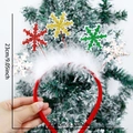 Christmas reindeer headband with plush feathers and colorful glitter snowflake ornaments - Multicolor Snowflake White Feather Style