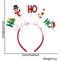Christmas snowman headband with white feathers and HO HO HO glitter text, size 22cm 21g - HO Snowman Cane White Feather Style