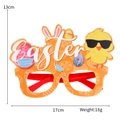 Easter glasses with orange frame, white rabbit ears and yellow duckling party decor - Easter Sunglasses Duck / Bright Orange
