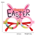 Pink Happy Easter bunny glasses frame with floral patterns and red temples - Happy Easter Pink Bunny Ear / Pink
