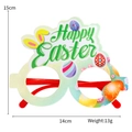 Green Happy Easter party glasses with rabbit ears and egg decor in 14x15cm size - Happy Easter Green Base / Pale Green