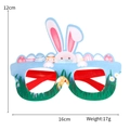 Blue Easter bunny glasses frame with colorful eggs and daisy decor, 16x12cm size - Light Blue