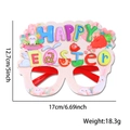 Pink Happy Easter party glasses with rabbit and egg decorations for holiday costumes - One Size / Happy Easter Letter Style