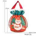 Sacchetto regalo di Natale rosso con simpatico pupazzo di neve e chiusura a coulisse - Stile Festa Pupazzo di Neve (HL Christmas Candy Bag 05)