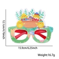 Easter chick and egg party glasses with green frames showing size and weight dimensions - Chick Flower Basket Style / Green