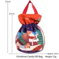 Sacchetto regalo di Natale in velluto con renna e manici, misure 27x17x12cm - Stile Babbo Natale Camino (HL Christmas Candy Bag 07)