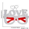 Lunettes de fête LOVE cœur paillettes argentées avec branches rouges de mariage - Style LOVE Argent