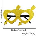 Monture de lunettes cœur doré à paillettes mesurant 16,5 cm de large et 9,9 cm de haut - Style Flèche De Cupidon Or