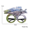 Occhiali da festa dinosauro per bambini con Triceratopo verde e testo Jurassic Age - Taglia unica / Stile E
