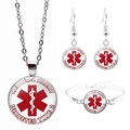 Ensemble détaillé collier, bracelet et boucles d'oreilles alerte médicale diabète type 2 - Medical Alert Diabetes Type 2(JY003786-8)