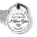 Ασημένιο μπρελόκ με μήνυμα καρδιάς To my Dad Never forget that I Love You Forever - Στυλ Μπαμπάς για Πάντα Λευκό Φόντο (JY003966-15)