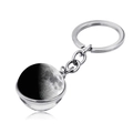 Detail of double-sided glass moon ball keychain with realistic lunar surface texture - Lunar Crater Details (JY004111-6)