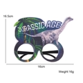 Dinosaur party glasses with Jurassic Age print and long neck dinosaur design, 16cm width - One Size / Jurassic Brachiosaurus Style G