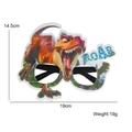 Orange dinosaur party glasses with ROAR text and 19cm size markers for kids - One Size / Roar T-Rex Style I