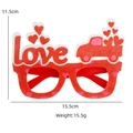 Red Valentine's Day glasses frame with LOVE text and heart truck decoration - Love With Truck Style