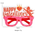 Pink and red Happy Valentine's Day party glasses featuring Cupid and crown heart decor - Happy Valentine's Day English Style