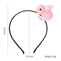 Dimensions détaillées du serre-tête lapin en peluche rose avec 18,6 cm de hauteur - Rose