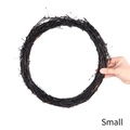 Piccola ghirlanda di Halloween in rami neri per decorazione murale con trama di vite secca - Stile Piccolo (30cm)
