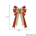 Red and gold bicolor Christmas bow decoration with glitter and gold wired edges for tree - Red + Gold Bow