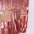 Matte rose gold foil fringe curtain backdrop for birthday party decorations - Standard Type / Matte Rose Gold