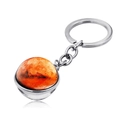 Detailed close-up of Mars planetary pattern inside a double-sided glass ball keychain - Mars Rock Landscape Style (JY004112-2)