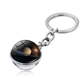 Detailweergave van de dubbelzijdige galaxy glazen bol sleutelhanger met Saturnus patroon - Saturnus (JY004719-7 Saturnus)
