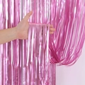 Matte pink metallic foil fringe curtain for birthday party backdrop wall decoration - Extended Version / Matte Pink