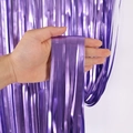 Tenda a frange viola opaco metallizzato per decorazioni murali di feste compleanno - 1m x 3m / Viola