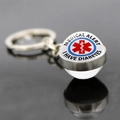 Macro detail of a medical alert keychain with Star of Life and I HAVE DIABETES text - Medical Alert I Have Diabetes (JY005230-5)