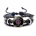 Handmade multilayer leather bracelet for firefighter wives with a Maltese Cross emblem - Firefighter Wife Tribute Style (JY005115-8)