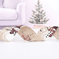 5cm Christmas snowman burlap ribbon with snowman pattern for tree decoration and wrapping - Snowman Style