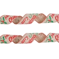 6M Fröhliche Weihnachten Leinenband mit festlichem Schriftzug für Christbaumschmuck - Frohe Weihnachten Druck / 10m
