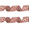 Cinta navideña con estampado de bastones de caramelo y bordes rojos para decoración - Paquete de 2 Metros / Caqui