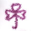 Ghirlanda di trifoglio viola 2m con paillettes a cuore per decoro San Patrizio - Rosa
