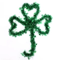 2m green tinsel clover garland for St. Patrick's Day party decorations and ornaments - 2m / Green