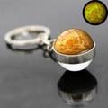 Luminous Venus planet keychain with double-sided glass ball and glowing yellow effect - Venus