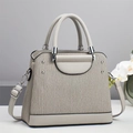 Sac à main plissé beige élégant avec détails argentés et décor d'orchidées en studio - 25*11*21 / Gris