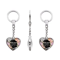 Macro view of heart-shaped keychain with Grace upon grace inscription and floral motifs - GRACE upon grace (JY005580-4)