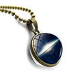 Detailed close-up of a vintage galaxy glass ball pendant with a bronze finish base - Cosmic Milky Way Style(JY005534-6)