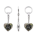 Detail of silver heart keychain featuring In all things Give Thanks inspirational quote - Give Thanks(JY005581-7)