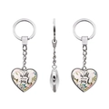 Detailed views showing heart-shaped silver keychain with floral design and soul quote - IT IS WELL(JY005581-9)