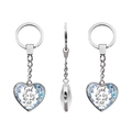 Polished heart keychain with floral design and motivational Psalm 46:5 verse engraving - God is in her(JY005581-11)