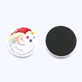 Close-up of glass dome Christmas fridge magnet with cartoon Santa and magnetic back - Santa with Stars Decoration (JY005886-7)