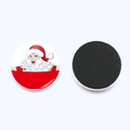 Christmas Santa Claus glass magnets 25mm set with round magnetic base for fridge and whiteboards - Colorful Santa Illustration (JY005886-10)