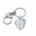 Detail of silver heart keychain with Bible verse God is in her she will not fall - God Is In Her (JY005927-11)