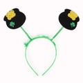 Diadema de San Patricio con mini ollas de oro y tréboles verdes sobre resortes - Estilo Bolsa de Fortuna Olla de Monedas de Oro