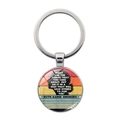 Silver Ruth Bader Ginsburg keychain featuring RBG portrait and inspirational quote - Quote Silhouette Retro (JY006024-20)
