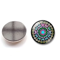 Magneti da frigo in vetro cristallo mandala 30mm con retro magnetico nero per casa - Mandala Floreale Farfalla (BXT0260)