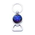 Portachiavi apribottiglie con segno zodiacale Ariete in vetro e metallo argento - Xswx0236-ariete