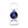 Macro shot of Scorpio zodiac glass gem keychain with integrated beer bottle opener - Scorpio (XSWX0236-Scorpio)